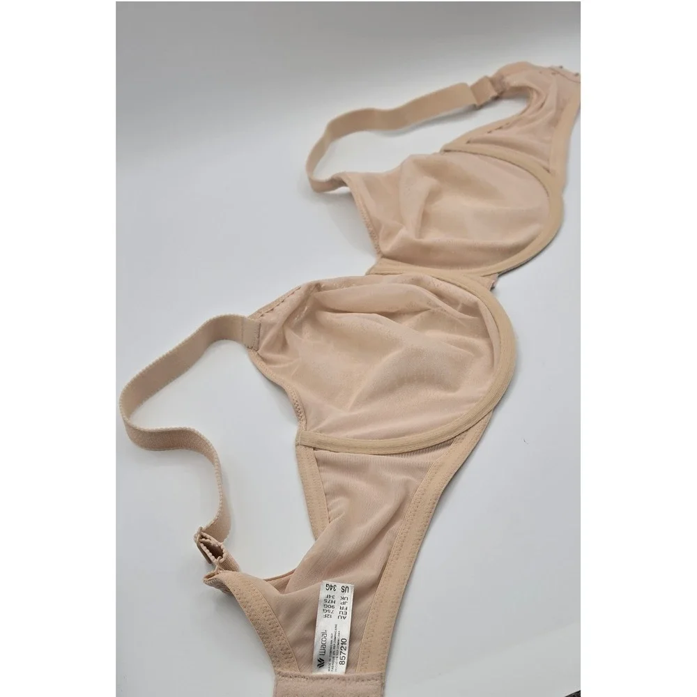 Wacoal Underwire Bra Womens 34G Nude Excellent Retro Chic Lace 857210